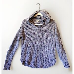 Cupio Stretch Knit Hoodie Sweater‎ Small Marbled Purple Heather Lightweight Soft